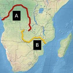 Which of the waterforms on the map above is not identified correctly?

A. Letter A -- Congo River