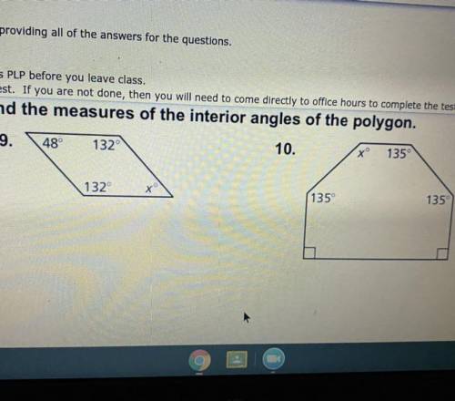 Find the measures of the interior angles of the polygon.