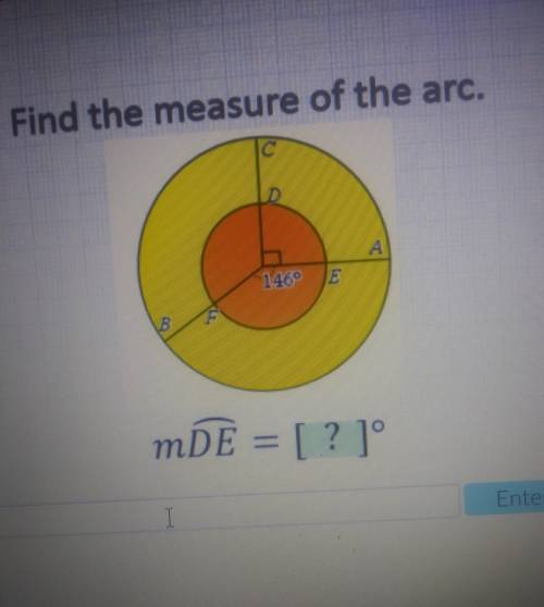 Find the measure of the arc mDE=