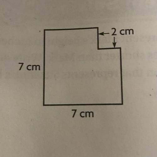 Write an expression that represents the area of

the figure in square centimeters.
HELP ASAP