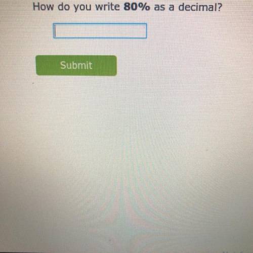 How do you write 80% as a decimal?