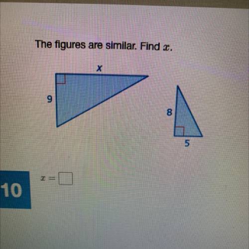 The figures are similar. Find x
15
х
9
4
2 =
||
9
Basic
