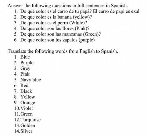 HEY CAN ANYONE PLS ANSWER DIS SPANISH QUESTIONS