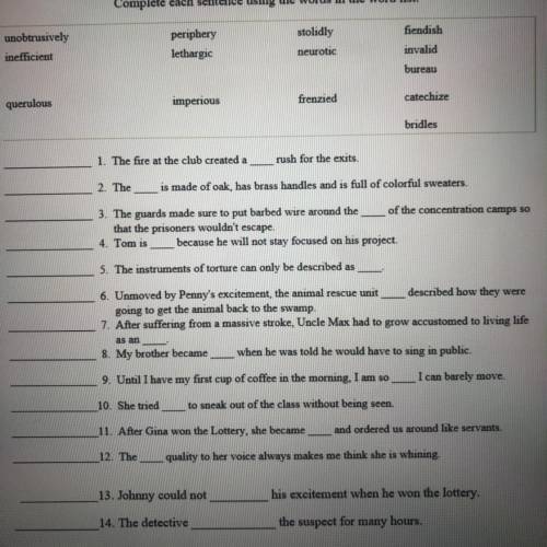 (Sorry, wrong number) Vocabulary assignment 
Its the name of the assignment