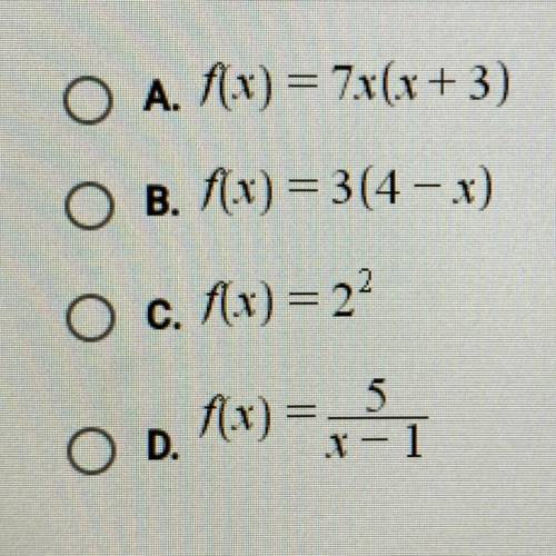Which of the following functions is quadratic?