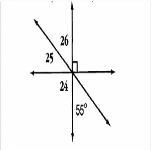 Find the measure of each missing angle
Angle 24 =
Angle 25 =
Angle 26 =