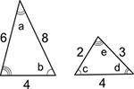 HELP ASAP

Two similar triangles are shown below:
Two triangles