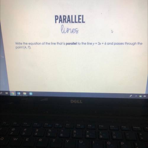 write the equation of the like that is parallel to the line y=3x+6 and passes through the point (4,