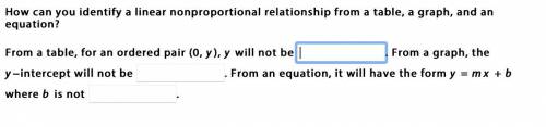 How can you identify a linear nonproportional relationship from a table, a graph, and an equation?