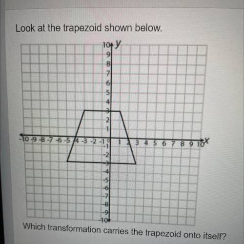 PLS HELP ASAP THIS IS EASY

Look at the trapezoid shown below. Which transformation carries the tr