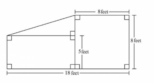 The floor plan for Jacob's living room is shown below.

What is the area, in square feet, of Jacob