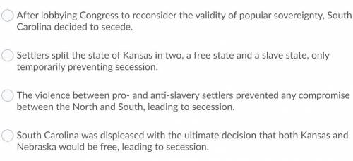 How did reactions to the passage of the Kansas-Nebraska Act lead to South Carolina’s secession from