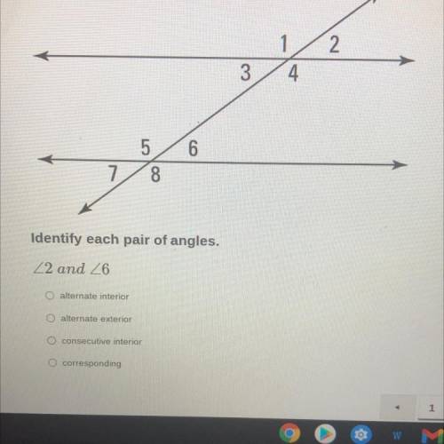 Identify each pair of angles 2 and 6