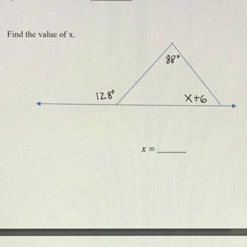 6.
Find the value of x.