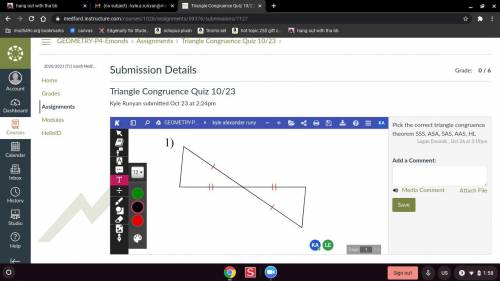 Determine if the two triangles are congruent. If they are, state how you know. SSS, SAS, AAS, ASA,