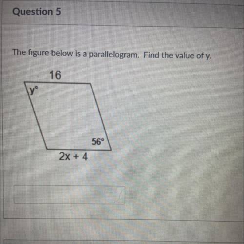 The figure below is a parallelogram. Find the value of y.