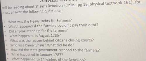 Answer the 9 questions about Shays's Rebellion