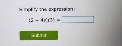 Simplify the expression: -5(4 – 2t) = Submit