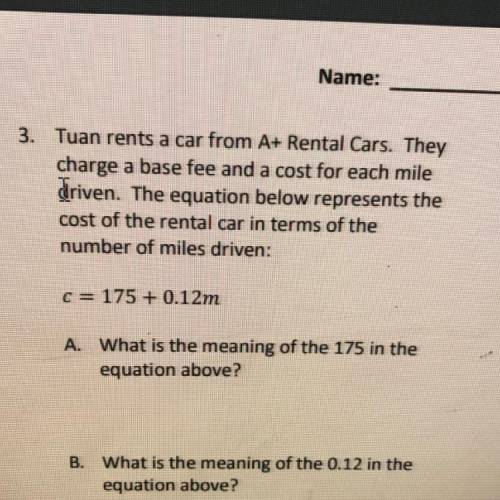 I need help what’s the answers for a and b