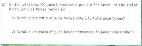 In the cafeteria, 100 juice boxes were put out for lunch. At the end of lunch, 23 juice boxes remai