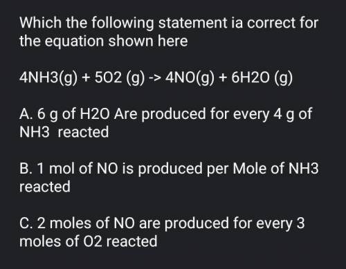 Which the following statement ia correct for the equation shown here