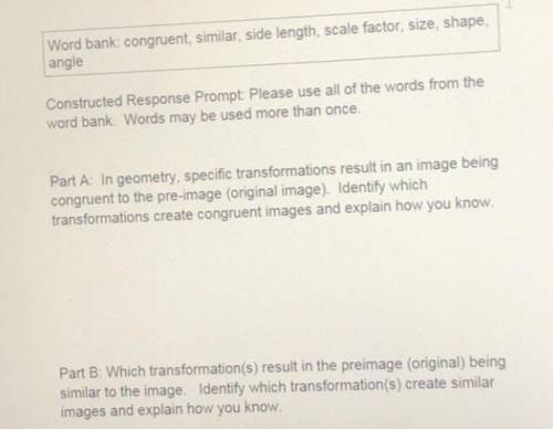 HELP PLEASE THIS IS FOR A PROJECT!!!

Word bank: congruent, similar, side length, scale factor, si