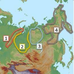 Analyze the map below and answer the question that follows.

 The region labeled with the number 3