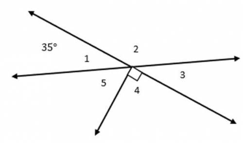 ILL MARK BRAINLIEST Given the measures of m∠1=35°, use the angle relationships to determine m∠5.