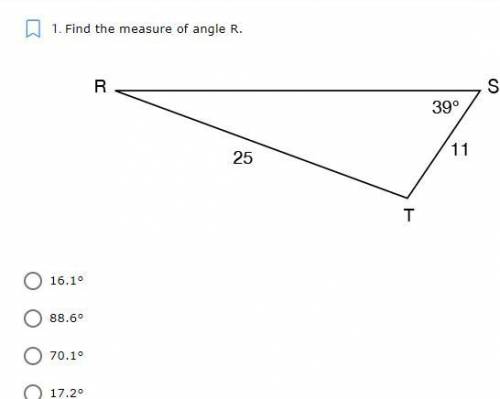 Find the measure of angle R.