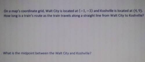 what is the midpoint between the walt city and koshville? need help asap the tutor wasn't helpful