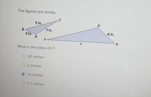 The figures are similar. What is the value of x?