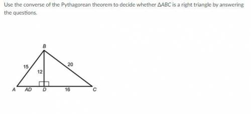 2. Find AC. Show your work.

3. Is ΔABC a right triangle? Explain. (Hint: use the Pythagorean Theo