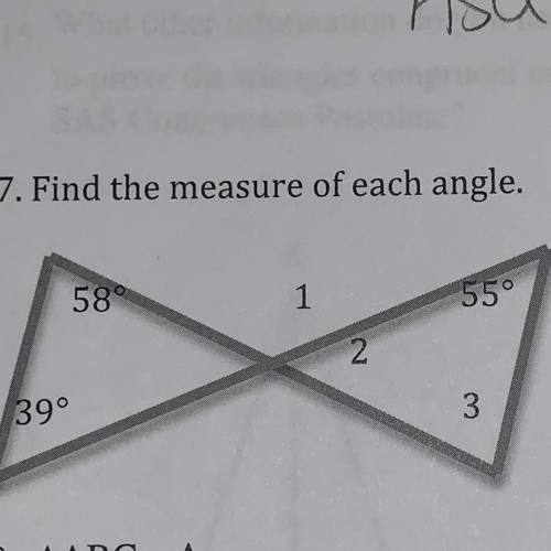 Find the measure of each angle. 
Show the work please?