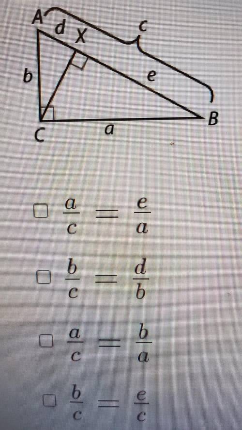 Which ratios (2) would be used in a proof to prove the Pythagorean Theorem?