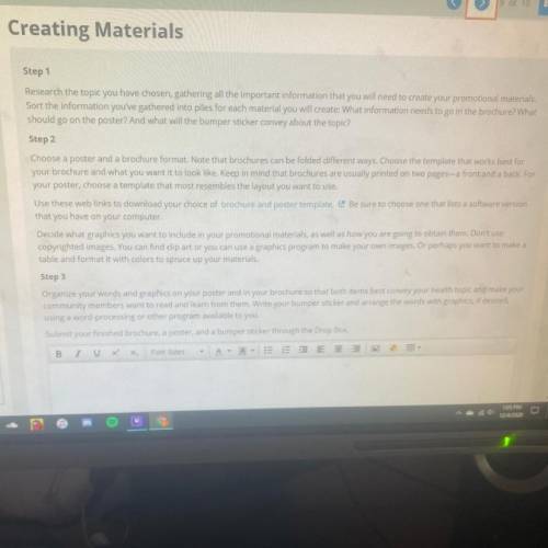 Creating Materials

+
Step 1
Research the topic you have chosen, gathering all the important infor