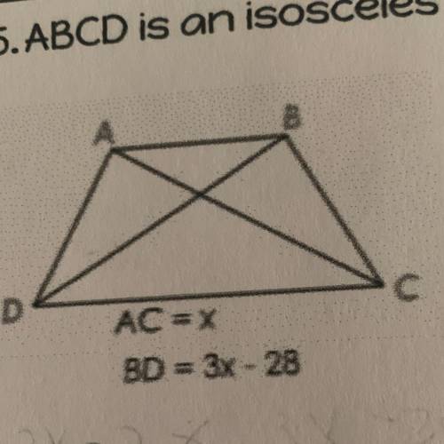 ABCD is an isosceles trapezoid