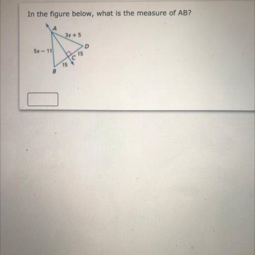 In the figure below, what is the measure of AB?