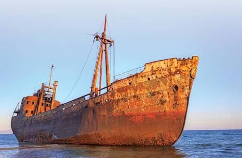1. The rust on this ship formed through a chemical reaction between iron and oxygen. Which of the f