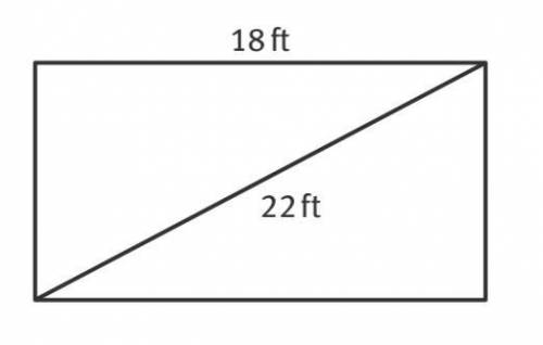 The length of a rectangular rug is 18 ft. and the length of its diagonal is 22ft.

a). What is the