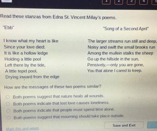 Read these stanzas from Edna St. Vincent Millay’s poems. (The picture)

How are the messages of th