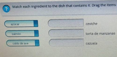 Match the ingredients to the dish that contains it