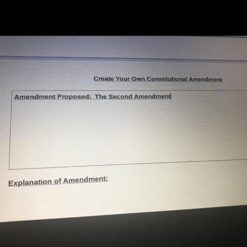 Create Your Own Constitutional Amendment

Amendment Proposed: The
Second Amendment
Explanation of