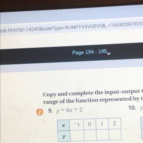 Copy and complete the input-output table for the function please help 8th grade math