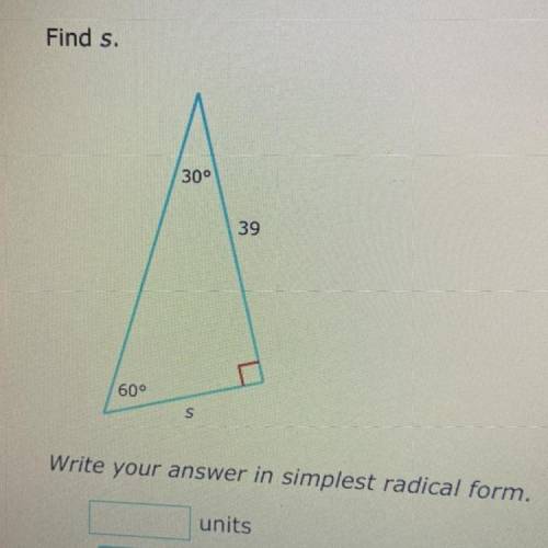Find s.
Write your answer in simplest radical form.