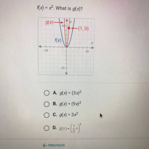 Please help it’s due in 20 minutes! 
f(x) = x2. What is g(x)?