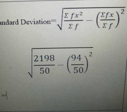Pls help to calculate regards this standard deviation