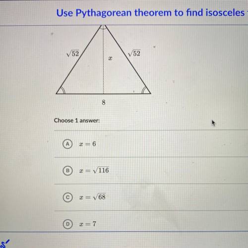￼￼ Find value of X in the isosceles triangle shown below￼