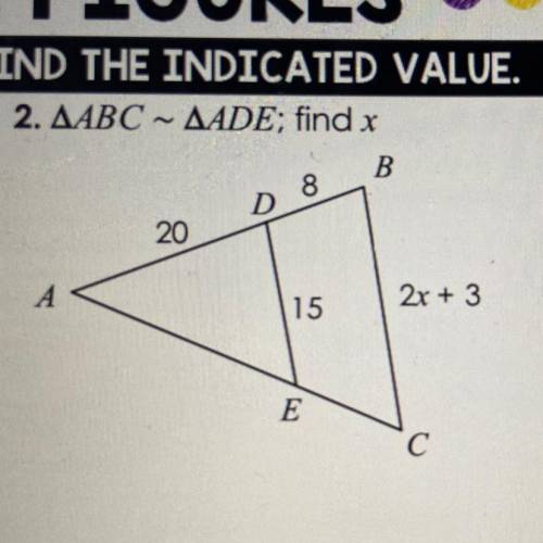 Urgent help ! similar figures use the similarity relationship to find the indicated value