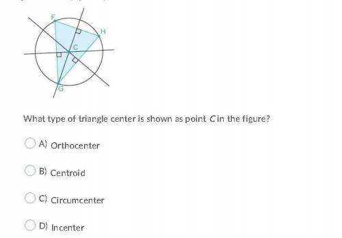 What type of triangle center is shown as point C in the figure?