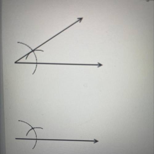 HELP ASAP PLS!!!

Lee used a compass to draw several arcs on the original angle and a nearby ray.